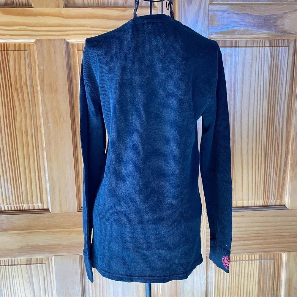 Unk NBA Atlanta Hawks Basketball Club Waffle Weave Long-sleeve Shirt Black Small - Picture 3 of 8